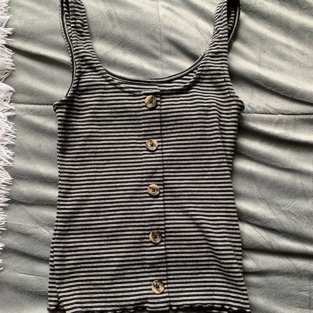 Black and white stopped tank top